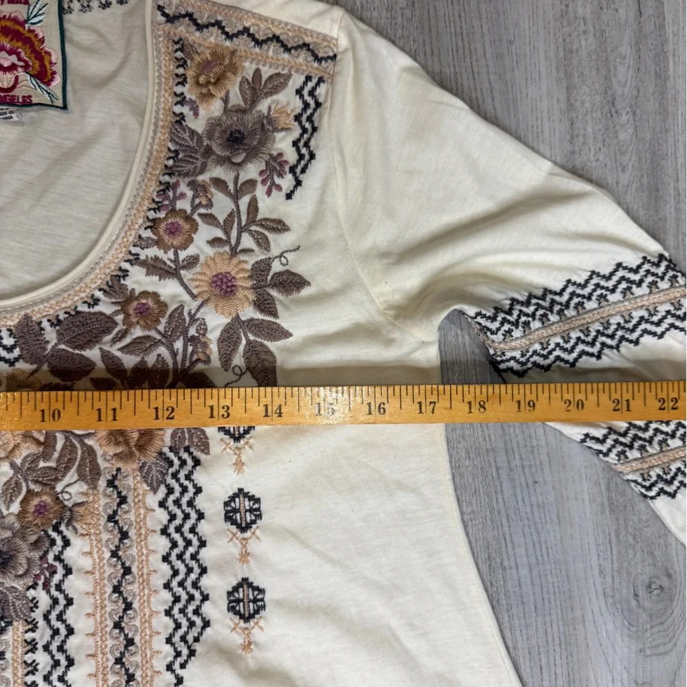 Johnny Was Marushka 3/4 Sleeve Trapeze Tee Top Size XS see Measurements Runs Big - Picture 12 of 15
